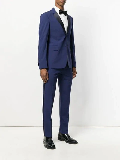 Shop Prada Satin Trim Suit - Blue