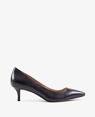 Shop Ann Taylor Reese Leather Pumps In Black