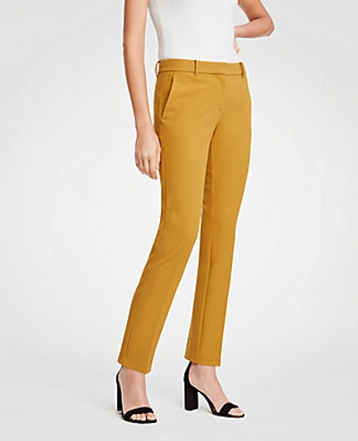 Shop Ann Taylor The Ankle Pant In Cotton Twill In Olive Mist