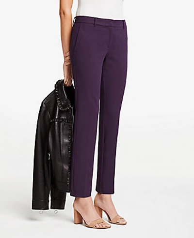 Shop Ann Taylor The Petite Ankle Pant In Dense Twill - Curvy Fit In Deep Concord