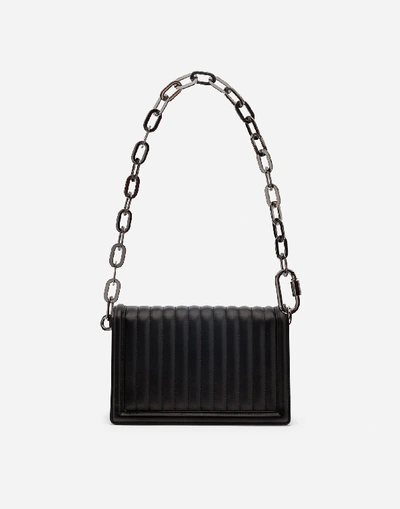 Shop Dolce & Gabbana Dg Girls Shoulder Bag In Quilted Nappa Leather In Black