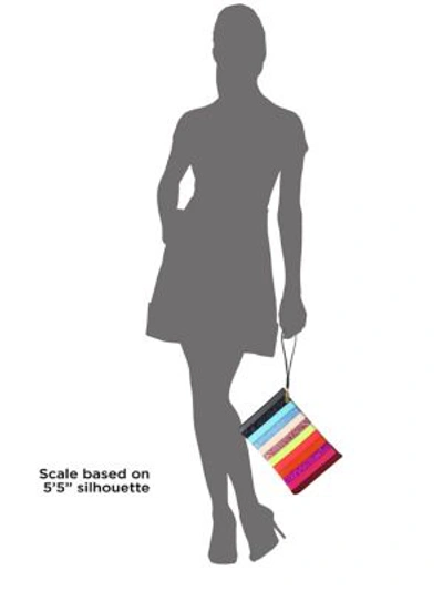 Shop Sophie Hulme Talbot Glitter Rainbow Stripe Pouch In Multi