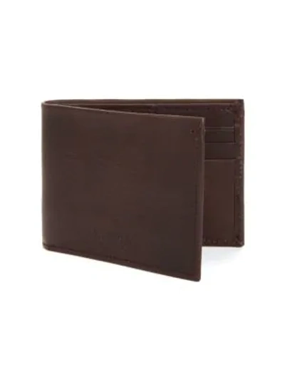 Shop Shinola Essex Slim Leather Billfold Wallet In Deep Brown
