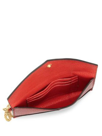 Shop Miu Miu Leather Forever Envelope Chain Pouch In Fuoco