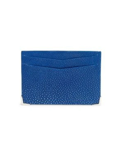 Shop Stinghd Stingray Leather Cardholder In Cobalt Blue