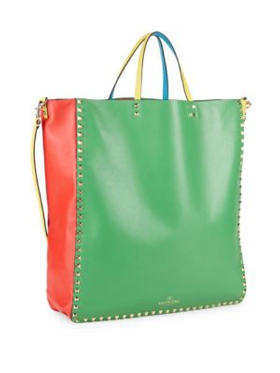 Shop Valentino Al Campione Studded Tote Bag In Multi