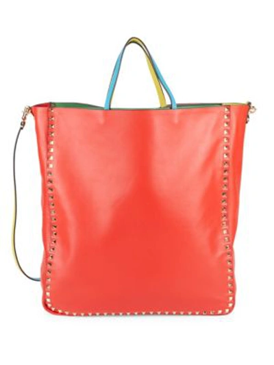 Shop Valentino Al Campione Studded Tote Bag In Multi