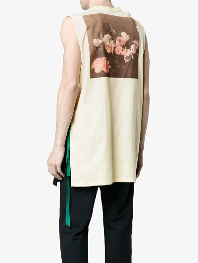 Shop Raf Simons New Order Long Length Vest In Yellow&orange
