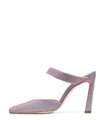 Shop Stuart Weitzman The Eventually Mule In Mystic Pink Lamé