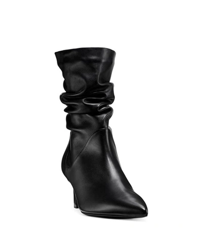 Shop Stuart Weitzman The Demibenatar Bootie In Black Nappa Leather