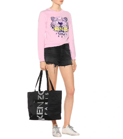 Shop Kenzo Tiger Logo Cotton Sweatshirt In Pink