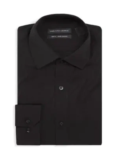 Shop Saks Fifth Avenue Men's Trim-fit Dress Shirt In Black