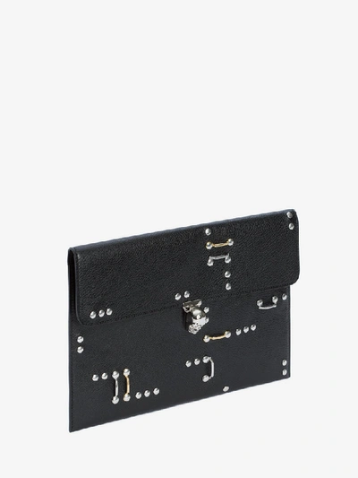 Shop Alexander Mcqueen Skull Envelope Clutch In Black