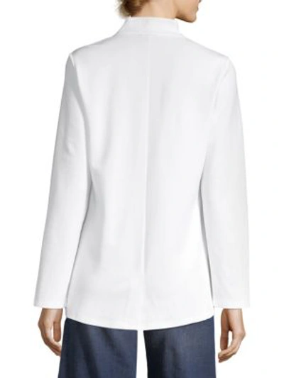 Shop Eileen Fisher Ponte V-neck Blazer In White