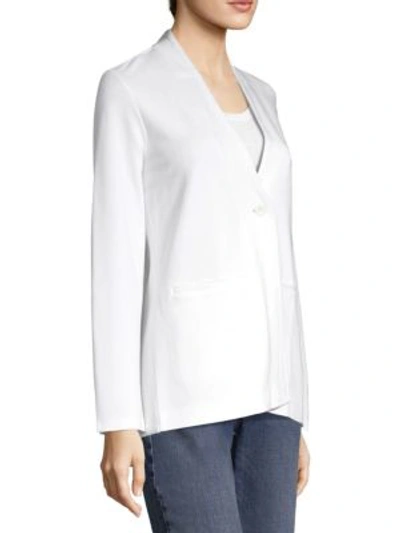 Shop Eileen Fisher Ponte V-neck Blazer In White