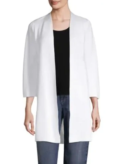 Shop Eileen Fisher Simple Open Front Cardigan In White
