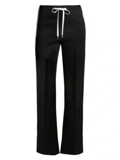 Shop Miu Miu Logo Jersey Tracksuit Pants In Black