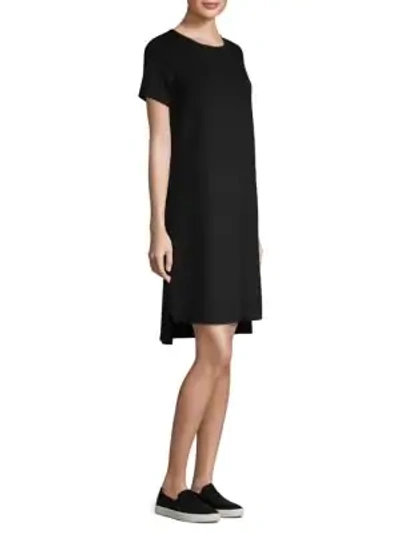 Shop Eileen Fisher Hi-lo Ponte Dress In Black