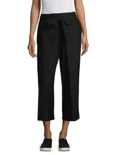 Shop Eileen Fisher Tie Front Crop Pant In Black