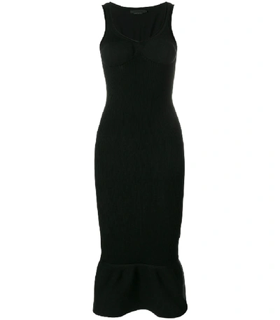 Shop Alexander Wang Peplum Hem Bodycon Dress In Black