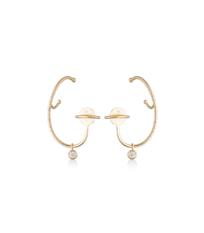 Shop Ana Khouri Right Lily White Diamond Earring In Gold