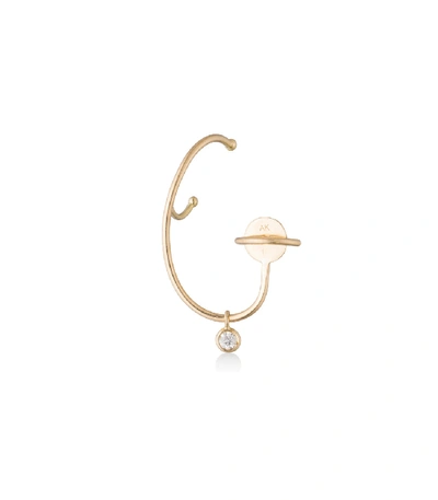 Shop Ana Khouri Right Lily White Diamond Earring In Gold