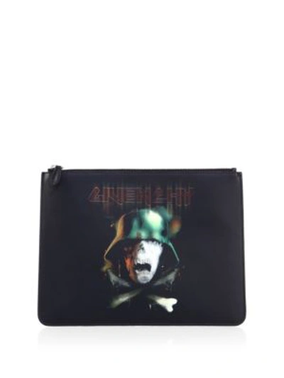 Shop Givenchy Leather Top Zip Wallet In Multicolor