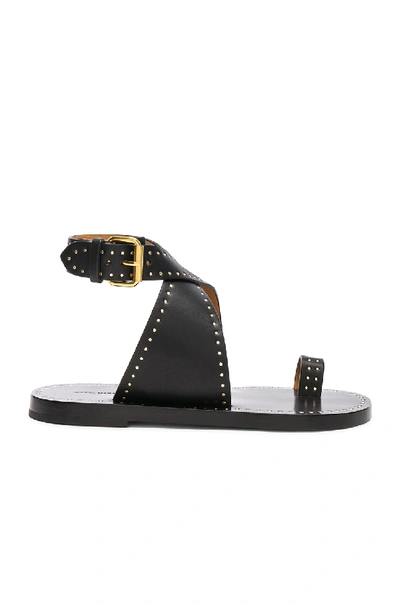 Shop Isabel Marant Leather Jools Sandals In Black