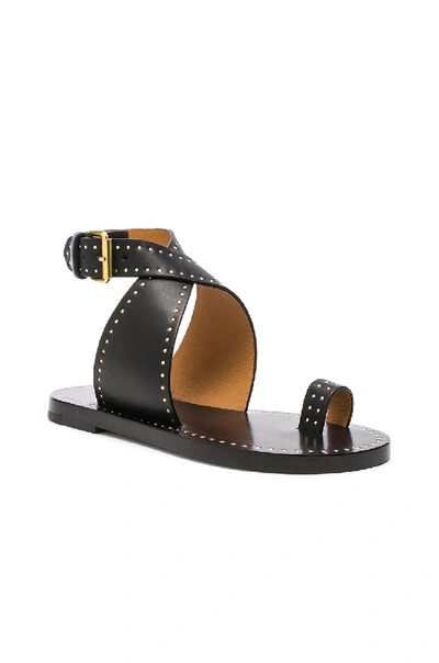 Shop Isabel Marant Leather Jools Sandals In Black