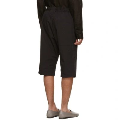 Shop Isabel Benenato Black Elastic Waist Shorts In 01 Black