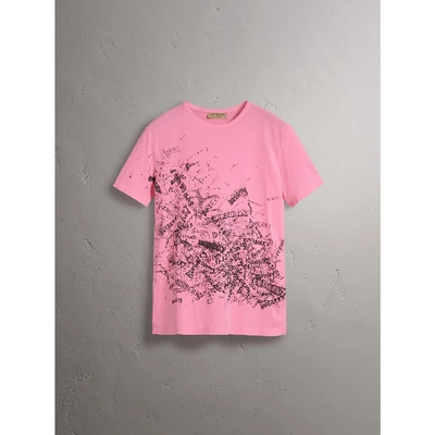 Shop Burberry Doodle Print Cotton T-shirt