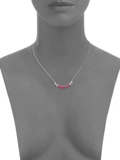 Shop Meira T Women's Diamond & Ruby Necklace In White Gold Ruby
