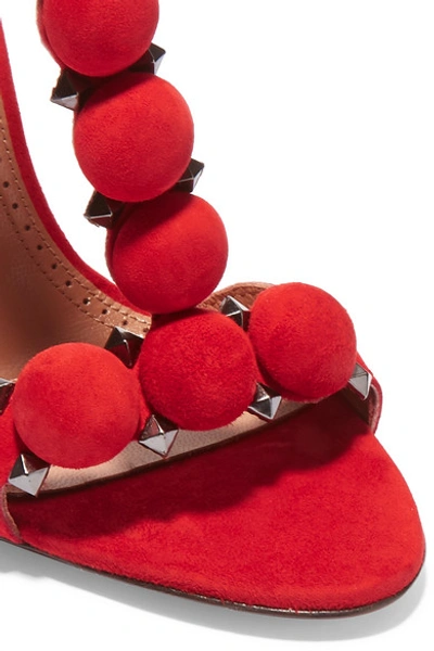 Shop Alaïa Bombe 120 Studded Suede Sandals