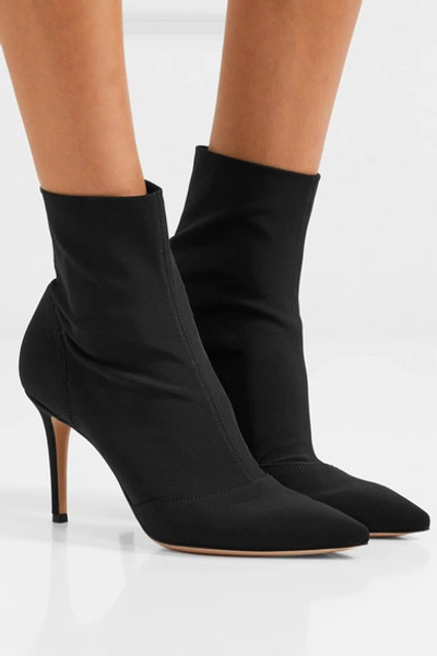 Shop Gianvito Rossi 85 Stretch-shell Sock Boots In Black