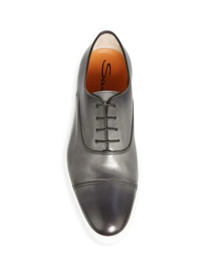 Shop Santoni Durbin Cap-toe Lace-up Sneakers In Grey