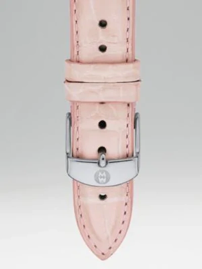 Shop Michele Watches Alligator Leather Watch Strap/16mm In Rose Dust