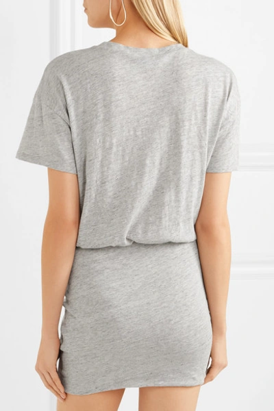 Shop Iro Brelbloa Knotted Cotton-blend Jersey Mini Dress In Gray