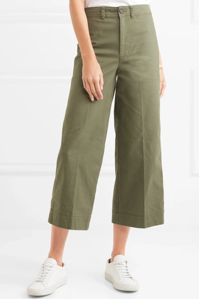 Madewell Langford Cropped Stretch-cotton Wide-leg Pants | ModeSens