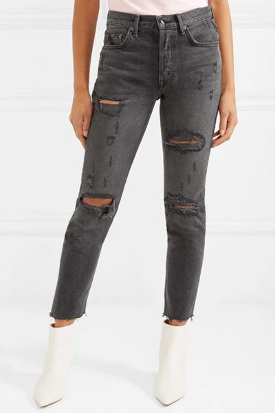 Shop Grlfrnd Karolina Distressed High-rise Skinny Jeans