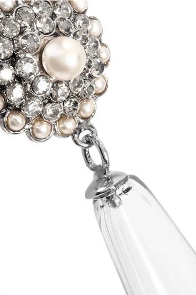Shop Etro Silver-plated, Glass, Faux Pearl And Crystal Earrings