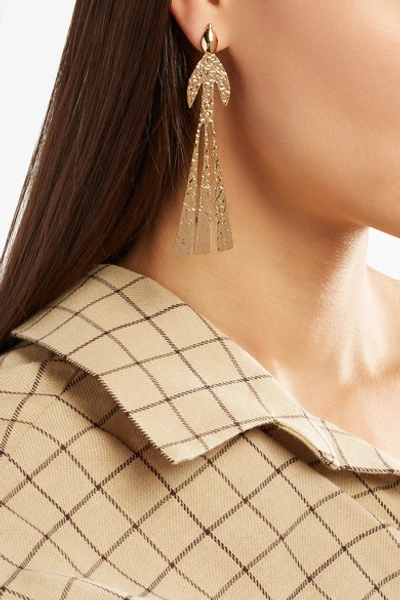 Shop Jw Anderson Hammered Gold-plated Earrings