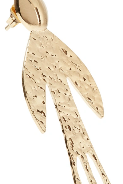 Shop Jw Anderson Hammered Gold-plated Earrings