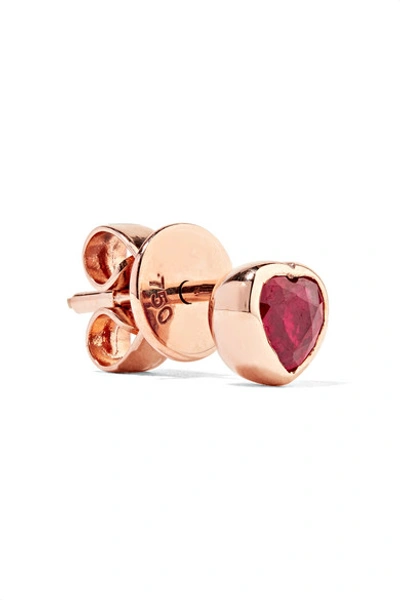 Shop Anita Ko Heart 18-karat Rose Gold Ruby Earrings