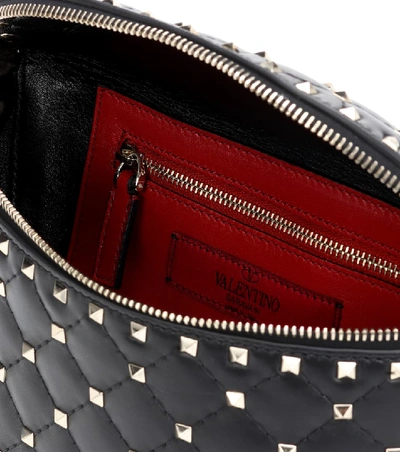 Shop Valentino Rockstud Spike Leather Belt Bag In Black