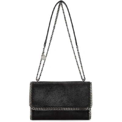 Shop Stella Mccartney Black Mini Falabella Shoulder Bag In 1000 Black