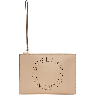 Shop Stella Mccartney Pink Logo Clutch