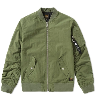 Shop Carhartt Adams Ma-1 Bomber Jacket In Green