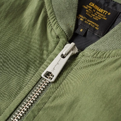 Shop Carhartt Adams Ma-1 Bomber Jacket In Green