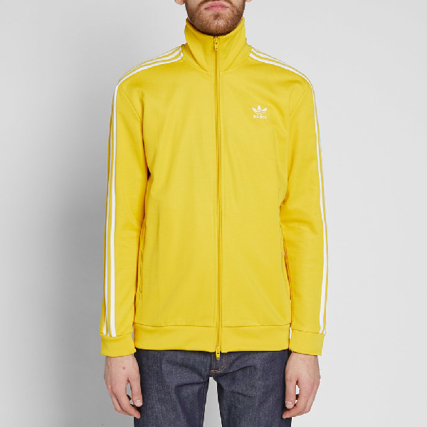 adidas beckenbauer track top yellow