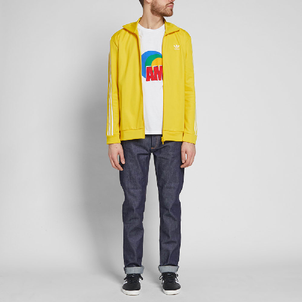 adidas beckenbauer track top yellow